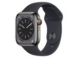 Apple Watch Series 8 GPS+Cellularモデル 41mm MNJJ3J/A [グラファイトステンレススチールケース/ミッドナイトスポーツバンド] JAN:4549995340044