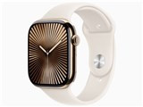 Apple Watch Series 10 GPS+Cellularモデル 46mm MWYX3J/A [ゴールドチタニウムケース・スターライトスポーツバンド S/M] JAN:4549995501544