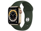 Apple Watch Series 6 GPS+Cellularモデル 40mm M06V3J/A [ゴールドステンレススチールケース/キプロスグリーンスポーツバンド] JAN:4549995170122