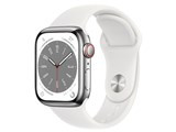 Apple Watch Series 8 GPS+Cellularモデル 41mm MNJ53J/A [シルバーステンレススチールケース/ホワイトスポーツバンド] JAN:4549995340006