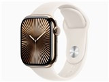 Apple Watch Series 10 GPS+Cellularモデル 42mm MX063J/A [ゴールドチタニウムケース・スターライトスポーツバンド S/M] JAN:4549995501582