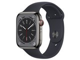 Apple Watch Series 8 GPS+Cellularモデル 45mm MNKU3J/A [グラファイトステンレススチールケース/ミッドナイトスポーツバンド] JAN:4549995340150